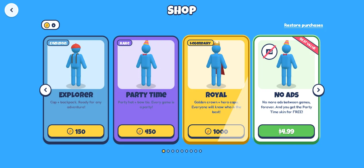 Doodle Hunt shop with skins