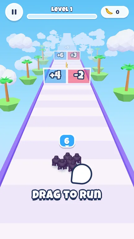 Gorilla Rush crowd running to math gates