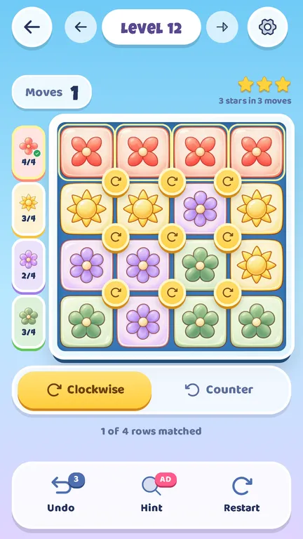 Twistbloom level with flower tiles