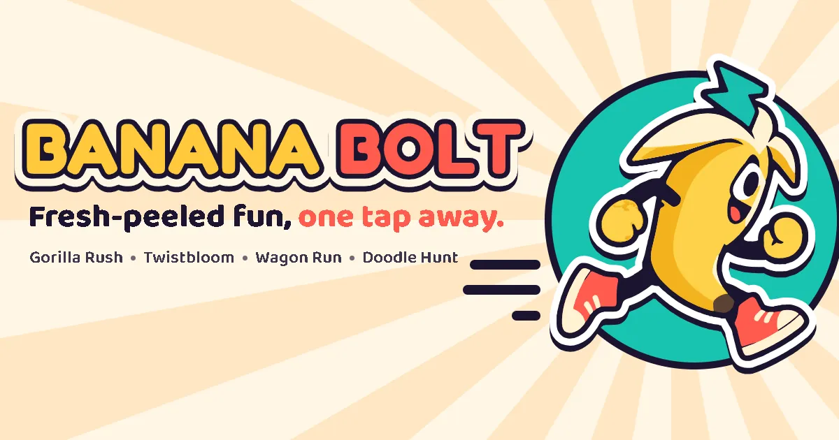 Banana Bolt logo next to Bolt, a running banana mascot